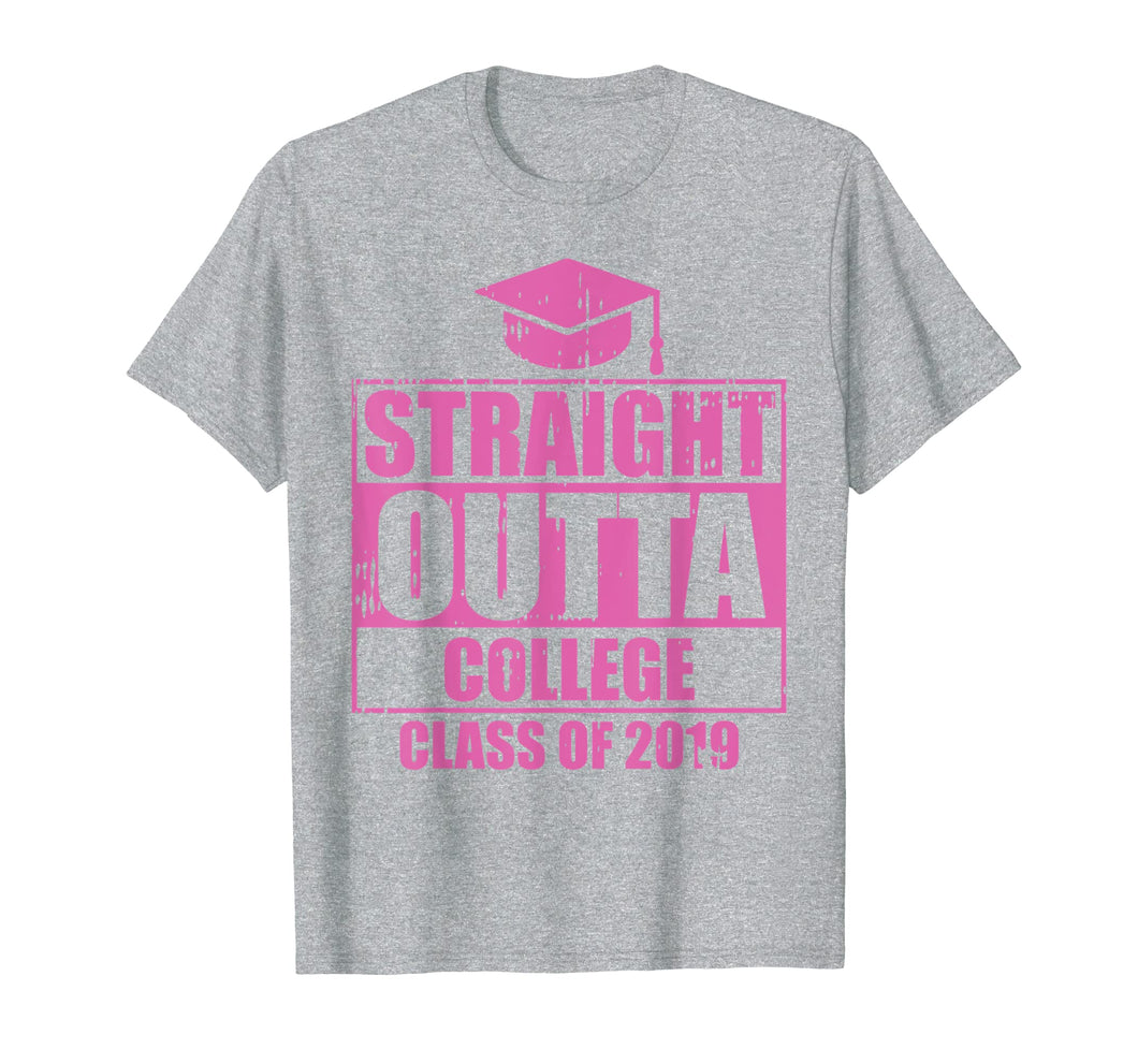 Funny Straight Outta College Graduation 2019 Graduates Gift T-Shirt