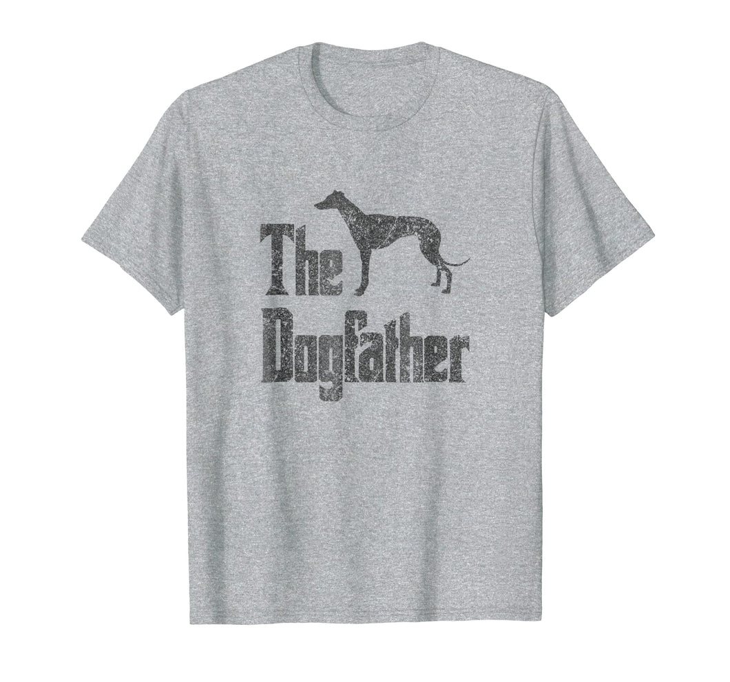 The Dogfather t-shirt, Greyhound silhouette, funny dog gift