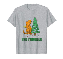 Load image into Gallery viewer, T-Rex funny Christmas or Xmas shirt the struggle
