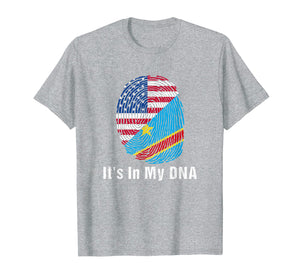 DR of Congo Flag T shirt & USA Flag DNA Fingerprint T Shirt