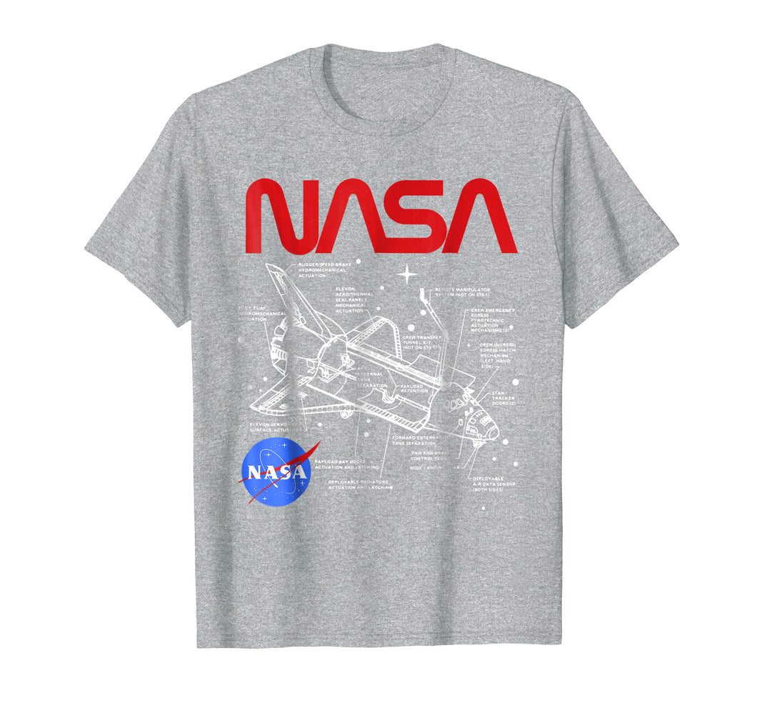 NASA Space Shuttle Schematic Layout Graphic T-Shirt