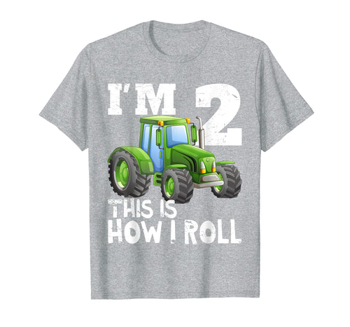 Kids Farm Tractor 2nd Birthday Party Shirt Two Years Old
