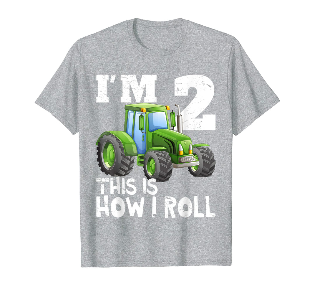 Kids Farm Tractor 2nd Birthday Party Shirt Two Years Old