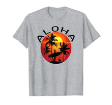 Load image into Gallery viewer, Aloha Island Sunset Beach Surfer Dog Pit Bull T Shirt
