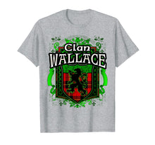 Load image into Gallery viewer, Scottish Surname Clan Wallace Tartan Lion Crest T-shirt

