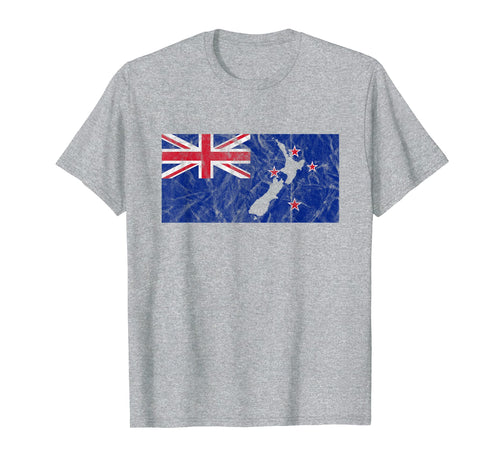 New Zealand T-Shirt Flag Map Silhouette Travel Vacation