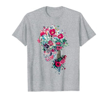 Load image into Gallery viewer, Tshirts Women Men Cartoon Floral Flowers and Skull
