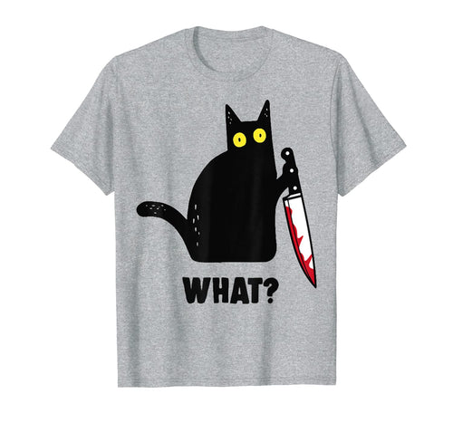 Black Cat,Murderous Cat With Knife what  T-Shirt