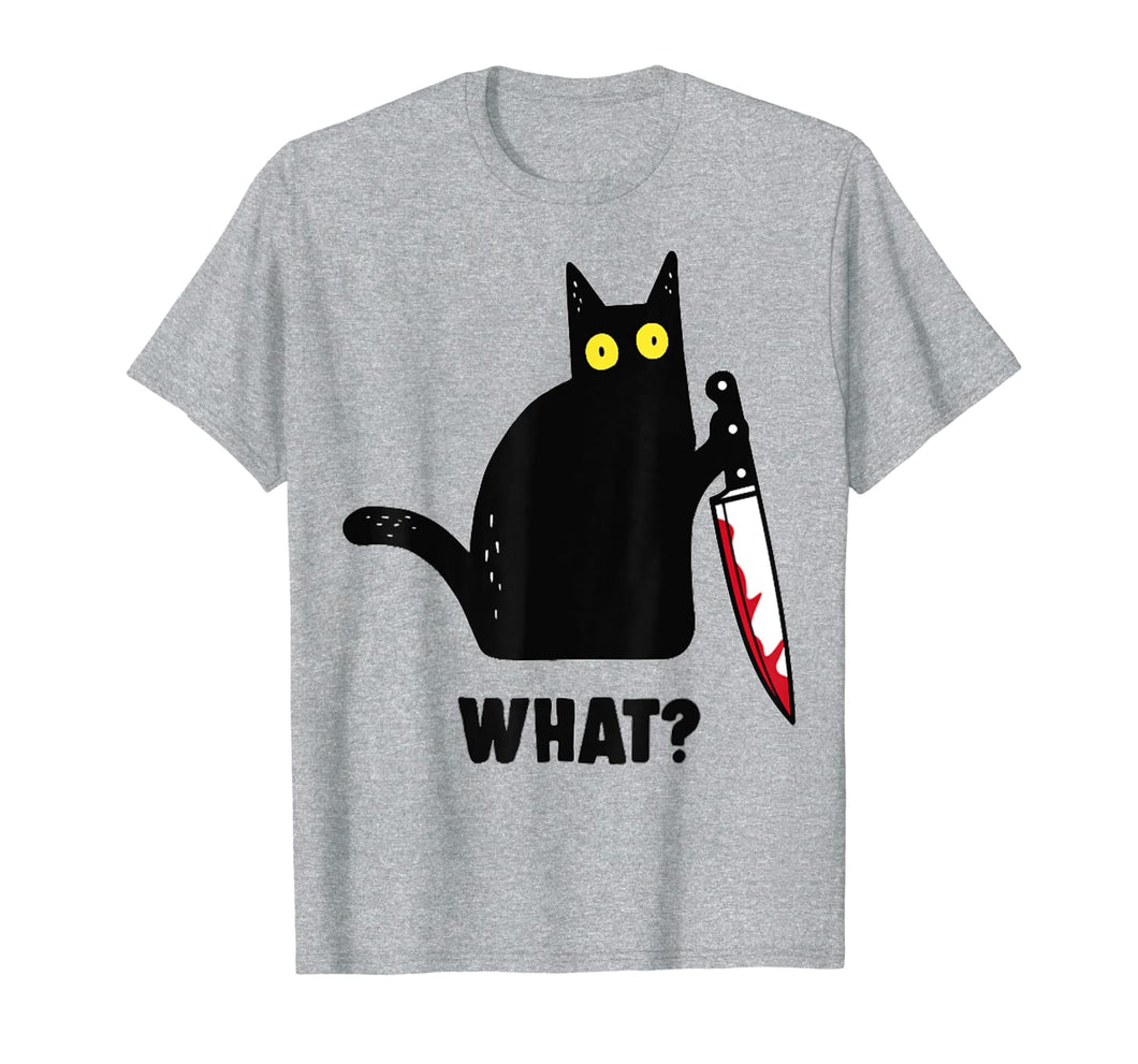 Black Cat,Murderous Cat With Knife what  T-Shirt