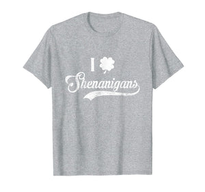 Happy St.Patrick's Day - I Love Shenanigans With Shamrock T-Shirt-2646849
