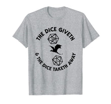 Load image into Gallery viewer, D20 Dice Giveth and Taketh Away Dragon RPG Retro Board Gamer T-Shirt-1278106

