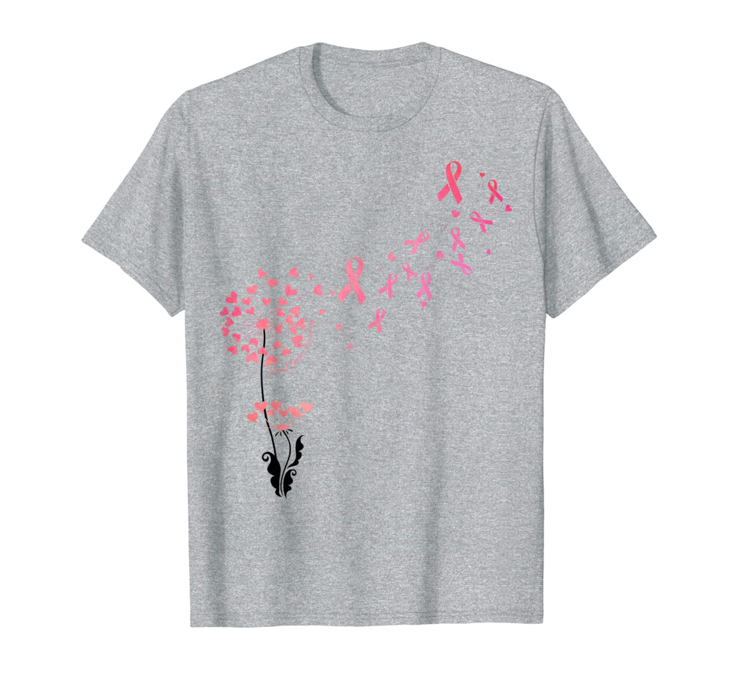 Flower Heart Dandelion Funny Breast Cancer Awareness T-Shirt