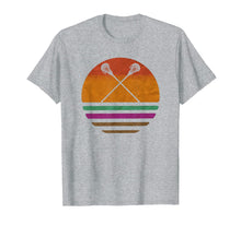 Load image into Gallery viewer, Vintage Retro Lacrosse Player Silhouette Sun Gift T-Shirt
