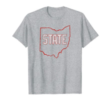 Load image into Gallery viewer, Distressed State of Ohio Outline Sports Fan Tailgate T-Shirt
