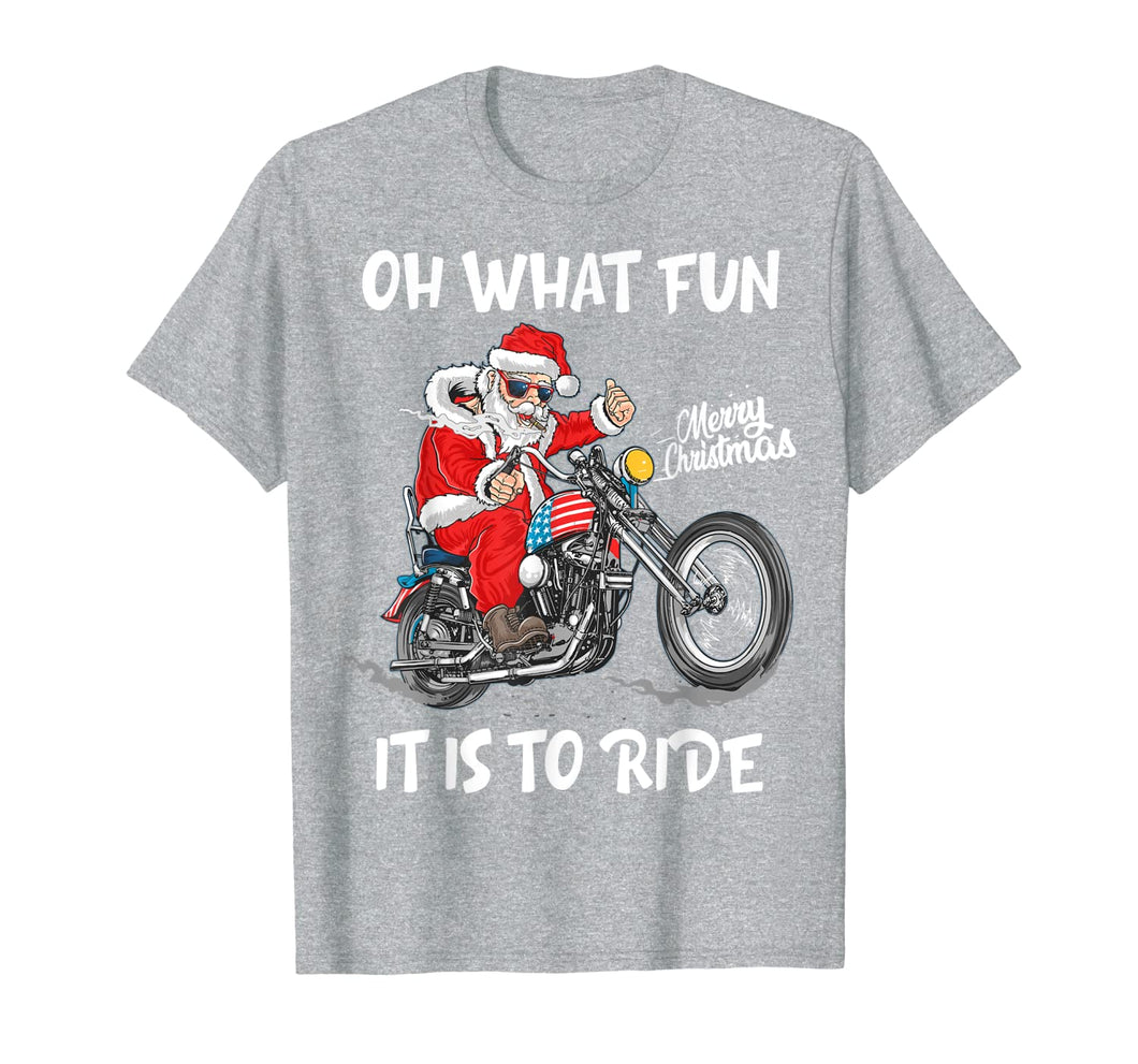 Biker Santa Motorcycle Fan Merry Christmas Xmas Holidays T-Shirt