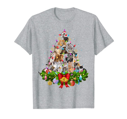 Funny Cat Christmas Tree Xmas Gifts T-Shirt-68797