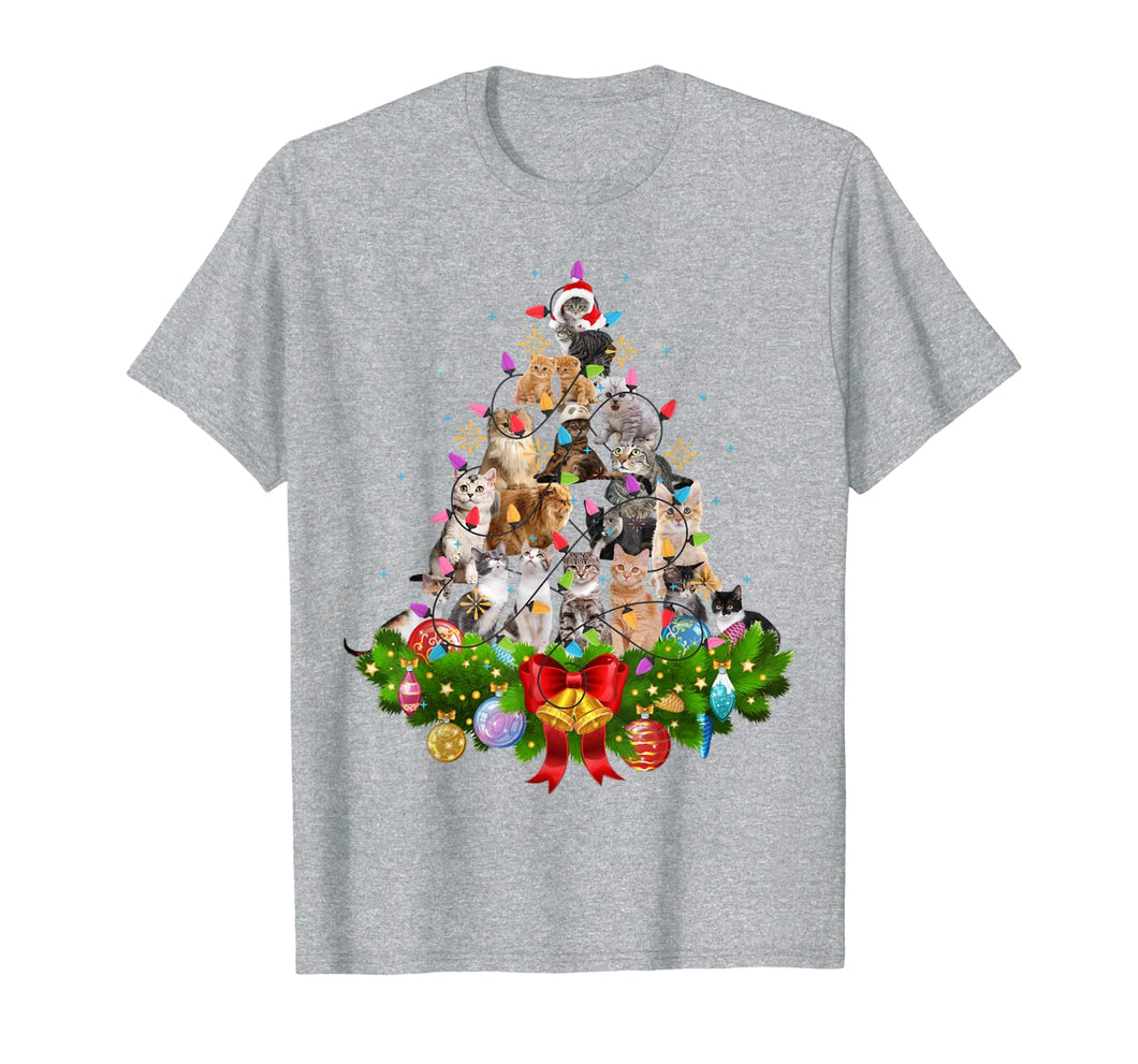 Funny Cat Christmas Tree Xmas Gifts T-Shirt-68797